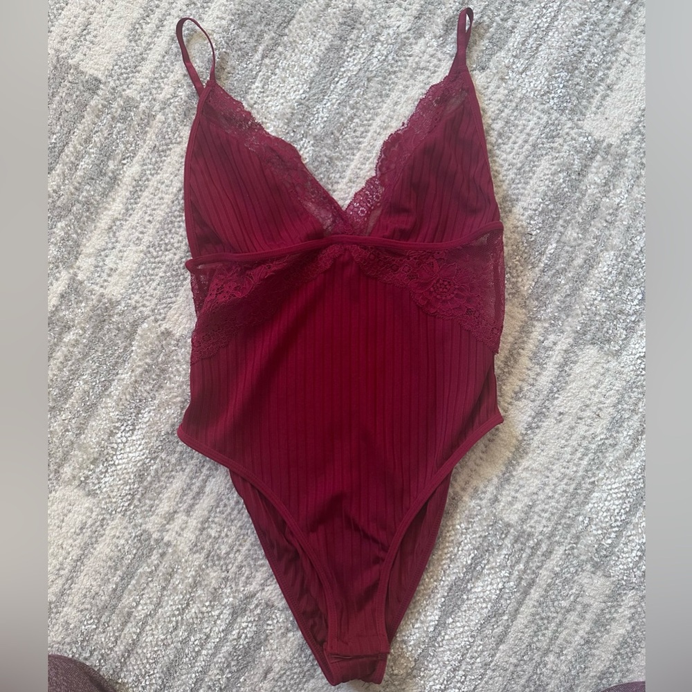 Wine red bodysuit